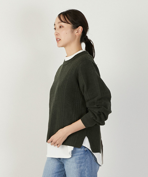 MELROSE claire(メルローズ クレール)の「【バックシャンクルーネックニット】(ニット/セーター・レディース・グレイッシュブルー/オートミール/ダークグレー・FREE)」の13枚目の写真