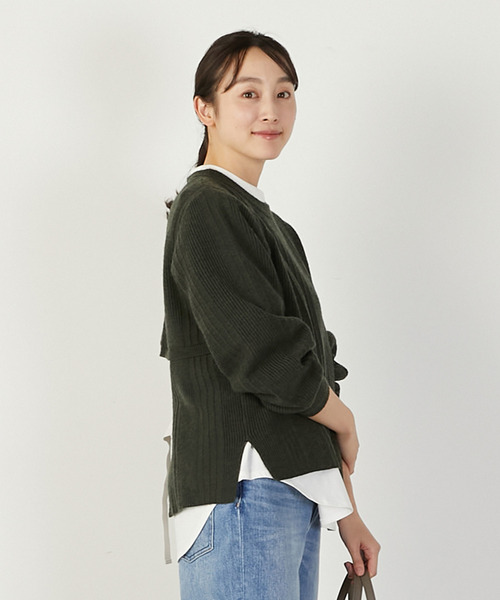 MELROSE claire(メルローズ クレール)の「【バックシャンクルーネックニット】(ニット/セーター・レディース・グレイッシュブルー/オートミール/ダークグレー・FREE)」の14枚目の写真