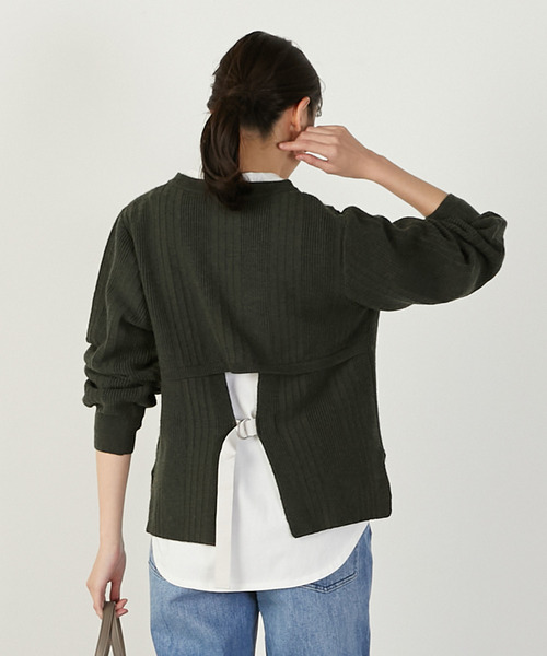 MELROSE claire(メルローズ クレール)の「【バックシャンクルーネックニット】(ニット/セーター・レディース・グレイッシュブルー/オートミール/ダークグレー・FREE)」の17枚目の写真