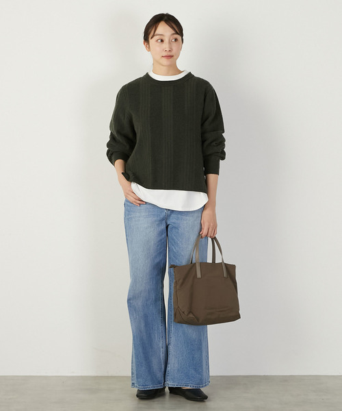 MELROSE claire(メルローズ クレール)の「【バックシャンクルーネックニット】(ニット/セーター・レディース・グレイッシュブルー/オートミール/ダークグレー・FREE)」の19枚目の写真
