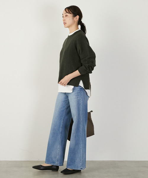 MELROSE claire(メルローズ クレール)の「【バックシャンクルーネックニット】(ニット/セーター・レディース・グレイッシュブルー/オートミール/ダークグレー・FREE)」の15枚目の写真