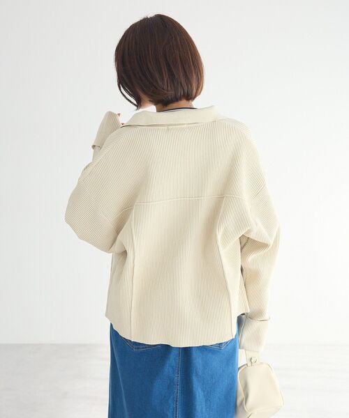 CRAFT STANDARD BOUTIQUE（クラフトスタンダードブティック）の「ライトニットジャケット（その他アウター・レディース・オレンジ/ネイビー/アイボリー/ブルー・FREE）」の5枚目の写真