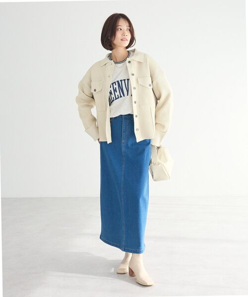 CRAFT STANDARD BOUTIQUE（クラフトスタンダードブティック）の「ライトニットジャケット（その他アウター・レディース・オレンジ/ネイビー/アイボリー/ブルー・FREE）」の6枚目の写真