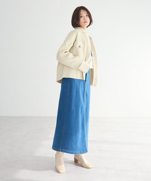 CRAFT STANDARD BOUTIQUE（クラフトスタンダードブティック）の「ライトニットジャケット（その他アウター・レディース・オレンジ/ネイビー/アイボリー/ブルー・FREE）」の7枚目の写真