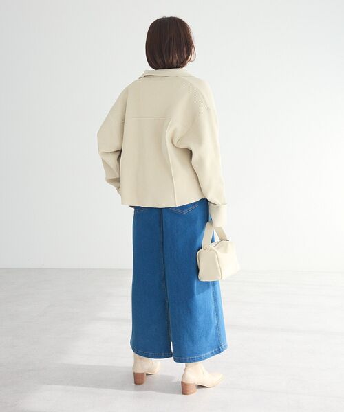 CRAFT STANDARD BOUTIQUE（クラフトスタンダードブティック）の「ライトニットジャケット（その他アウター・レディース・オレンジ/ネイビー/アイボリー/ブルー・FREE）」の8枚目の写真