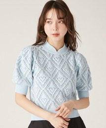 新品】LILY BROWN 半袖ニット ライトブルー