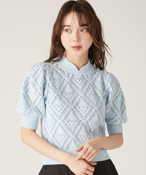 L.B CANDY STOCK]ハートモチーフニットトップス（ニット/セーター  