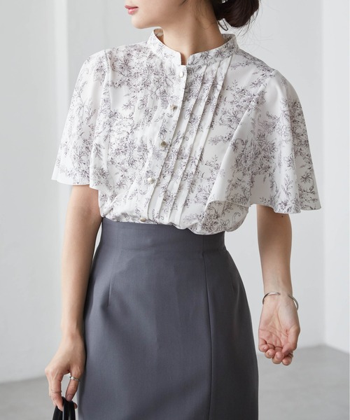 RANAN（ラナン）の「【接触冷感】ピンタックフレア袖ブラウス（シャツ/ブラウス・レディース・ピンク系その他/ブラック/ホワイト系その他/ホワイト/ネイビー/モカ/ベージュ/ブルーグレー・LL/L/M）」の9枚目の写真