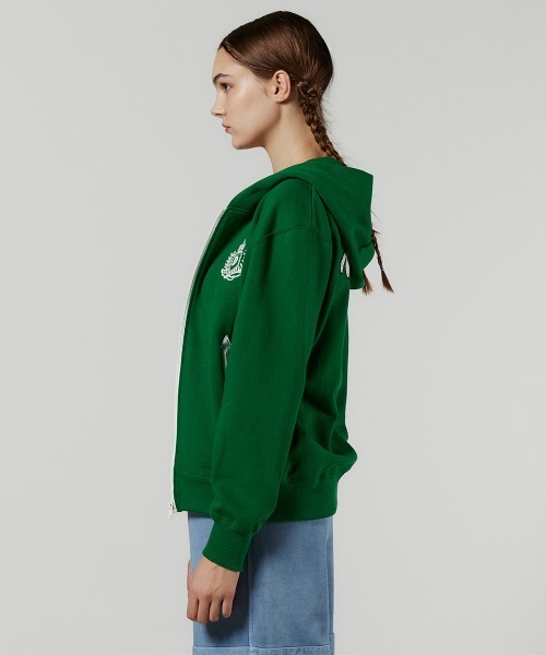 DOUBLE STANDARD CLOTHING（ダブルスタンダードクロージング）の「ロゴ刺繍裏毛パーカー（パーカー・レディース・ネイビー/グリーン・36/38）」の3枚目の写真