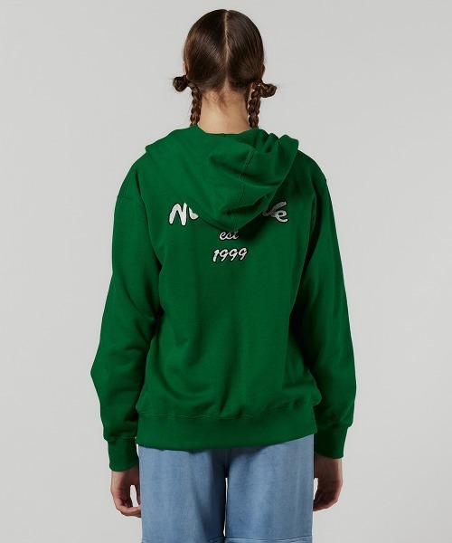 DOUBLE STANDARD CLOTHING（ダブルスタンダードクロージング）の「ロゴ刺繍裏毛パーカー（パーカー・レディース・ネイビー/グリーン・36/38）」の4枚目の写真