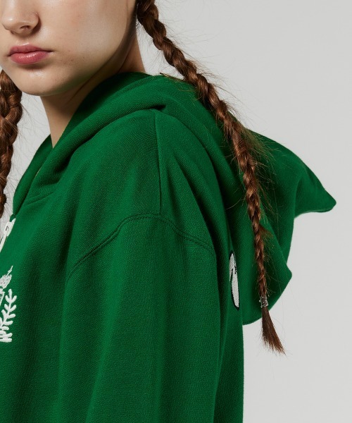 DOUBLE STANDARD CLOTHING（ダブルスタンダードクロージング）の「ロゴ刺繍裏毛パーカー（パーカー・レディース・ネイビー/グリーン・36/38）」の7枚目の写真