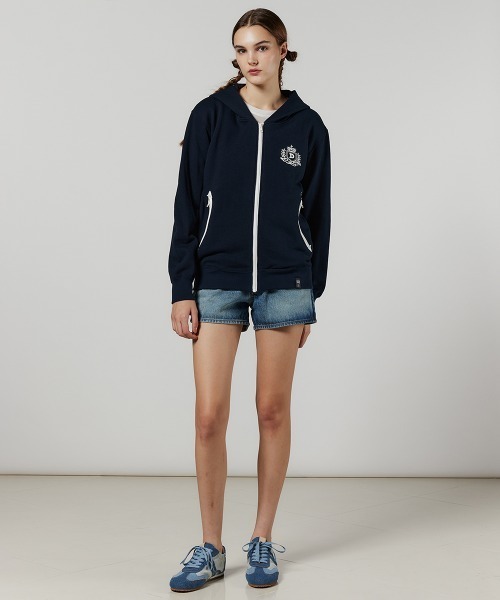 DOUBLE STANDARD CLOTHING（ダブルスタンダードクロージング）の「ロゴ刺繍裏毛パーカー（パーカー・レディース・ネイビー/グリーン・36/38）」の16枚目の写真