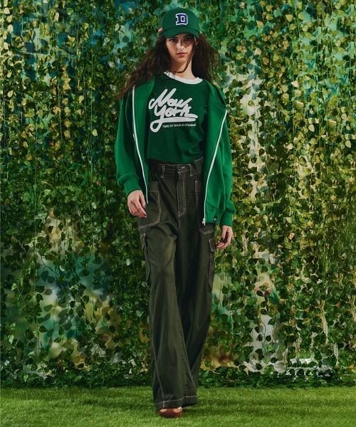 DOUBLE STANDARD CLOTHING（ダブルスタンダードクロージング）の「ロゴ刺繍裏毛パーカー（パーカー・レディース・ネイビー/グリーン・36/38）」の17枚目の写真