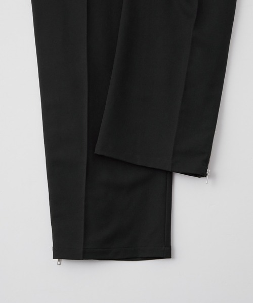 SERACE】Side zip design loose wide slacks pants / サイド