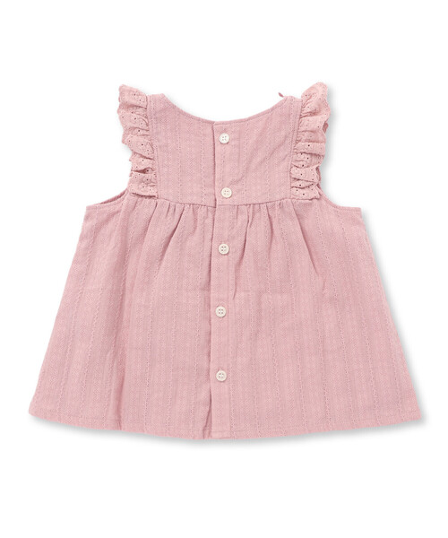 SLAP SLIP BABY（スラップスリップベビー）の「【お揃い】グルっとフリルワンピース+ブルマ2点セットベビー(70~80cm)（その他ベビーウェア・キッズ・ピンク/オフホワイト・FREE）」の3枚目の写真