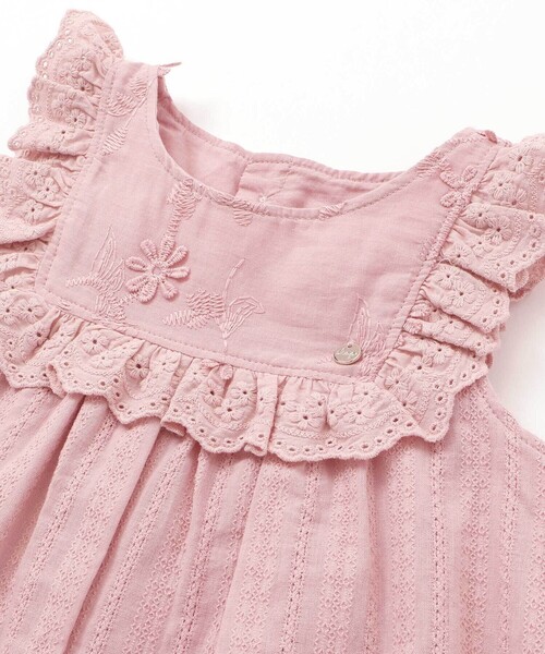 SLAP SLIP BABY（スラップスリップベビー）の「【お揃い】グルっとフリルワンピース+ブルマ2点セットベビー(70~80cm)（その他ベビーウェア・キッズ・ピンク/オフホワイト・FREE）」の5枚目の写真