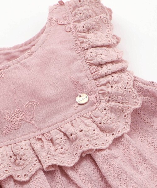 SLAP SLIP BABY（スラップスリップベビー）の「【お揃い】グルっとフリルワンピース+ブルマ2点セットベビー(70~80cm)（その他ベビーウェア・キッズ・ピンク/オフホワイト・FREE）」の6枚目の写真