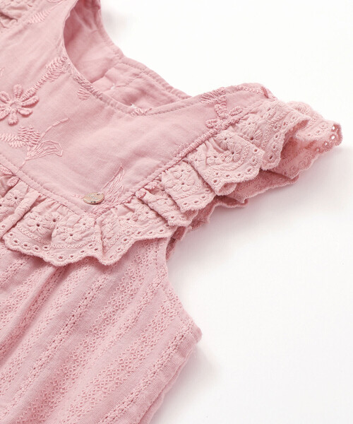 SLAP SLIP BABY（スラップスリップベビー）の「【お揃い】グルっとフリルワンピース+ブルマ2点セットベビー(70~80cm)（その他ベビーウェア・キッズ・ピンク/オフホワイト・FREE）」の7枚目の写真