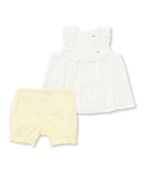 SLAP SLIP BABY（スラップスリップベビー）の「【お揃い】グルっとフリルワンピース+ブルマ2点セットベビー(70~80cm)（その他ベビーウェア・キッズ・ピンク/オフホワイト・FREE）」の14枚目の写真