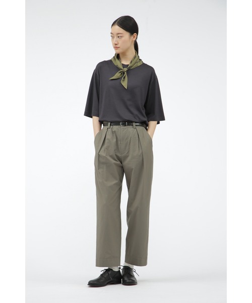 MARGARET HOWELL(マーガレットハウエル)の「SUPERFINE WOOL JERSEY(Tシャツ/カットソー・レディース・スモークグレー/キャメル・2)」の6枚目の写真