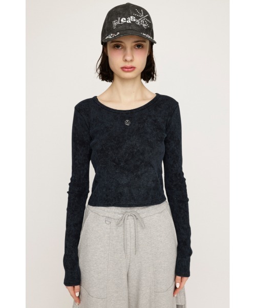 SLY（スライ）の「AGING COMPACT TOPS エージング コンパクト トップス 春服（Tシャツ/カットソー・レディース・ブラウン/ピンク/ネイビー/ブラック・FREE）」の7枚目の写真