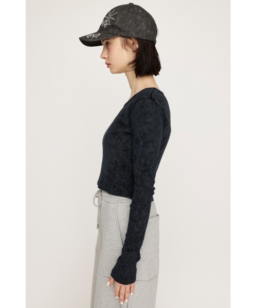 SLY（スライ）の「AGING COMPACT TOPS エージング コンパクト トップス 春服（Tシャツ/カットソー・レディース・ブラウン/ピンク/ネイビー/ブラック・FREE）」の8枚目の写真