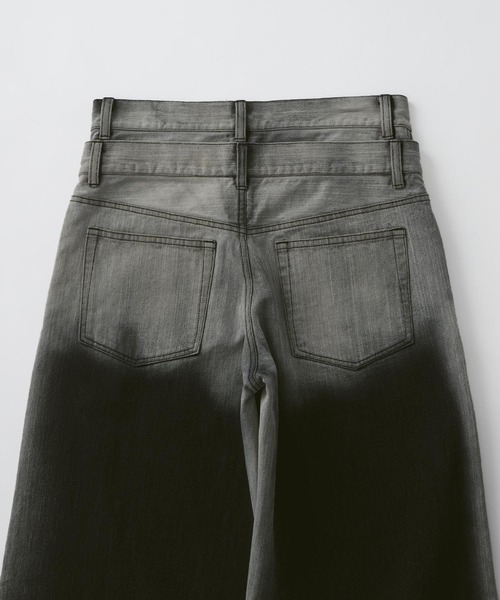 13oz denim double waist baggy pants/13ozデニムダブルウエスト