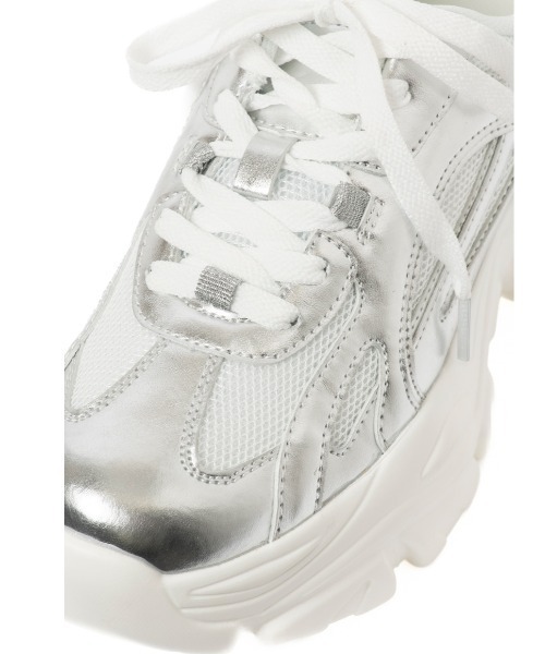 R&E（アールアンドイー）の「【R&E】厚底メッシュアグリーシューズ（スニーカー・レディース・ブラック/シルバー/ホワイト・S/M/LL/L）」の9枚目の写真
