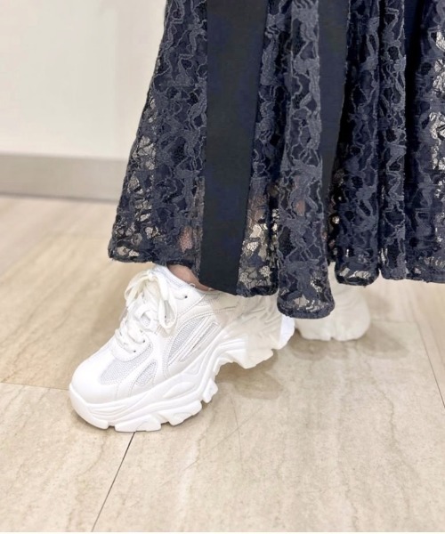 R&E（アールアンドイー）の「【R&E】厚底メッシュアグリーシューズ（スニーカー・レディース・ブラック/シルバー/ホワイト・S/M/LL/L）」の14枚目の写真