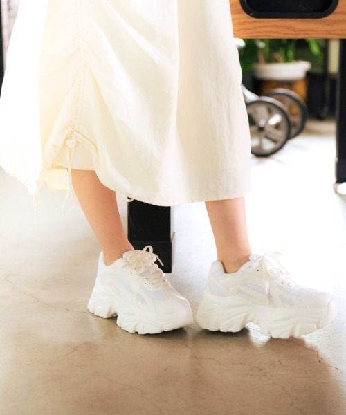 R&E（アールアンドイー）の「【R&E】厚底メッシュアグリーシューズ（スニーカー・レディース・ブラック/シルバー/ホワイト・S/M/LL/L）」の21枚目の写真