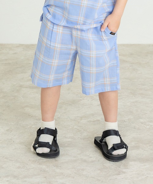 DILASH（ディラッシュ）の「チェック柄5分丈パンツ（その他パンツ・キッズ・ブラック/サックスブルー/ネイビー・80/90/100/110/120/130/140）」の3枚目の写真