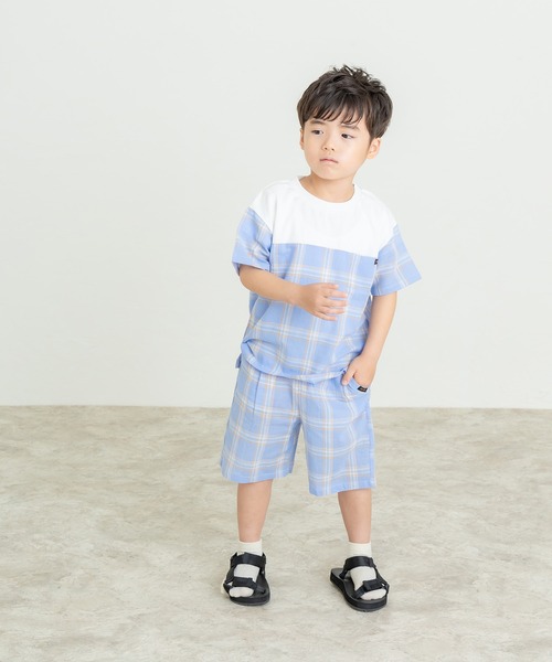 DILASH（ディラッシュ）の「チェック柄5分丈パンツ（その他パンツ・キッズ・ブラック/サックスブルー/ネイビー・80/90/100/110/120/130/140）」の8枚目の写真