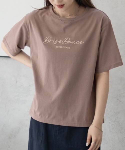 Mac-House(マックハウス)の「T-GRAPHICS ロゴ刺繍Tシャツ(Tシャツ/カットソー・レディース・ピンク/チャコールグレー/モカ・L/M)」の9枚目の写真