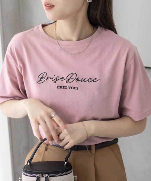 Mac-House(マックハウス)の「T-GRAPHICS ロゴ刺繍Tシャツ(Tシャツ/カットソー・レディース・ピンク/チャコールグレー/モカ・L/M)」の13枚目の写真