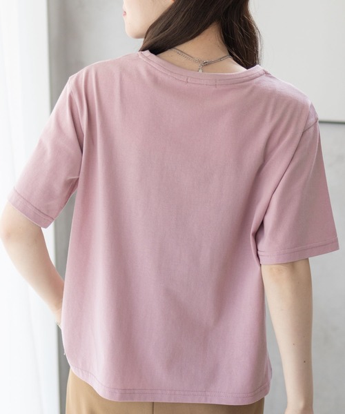Mac-House(マックハウス)の「T-GRAPHICS ロゴ刺繍Tシャツ(Tシャツ/カットソー・レディース・ピンク/チャコールグレー/モカ・L/M)」の18枚目の写真