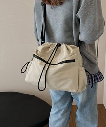 ドローストリングショルダーバッグ 大容量