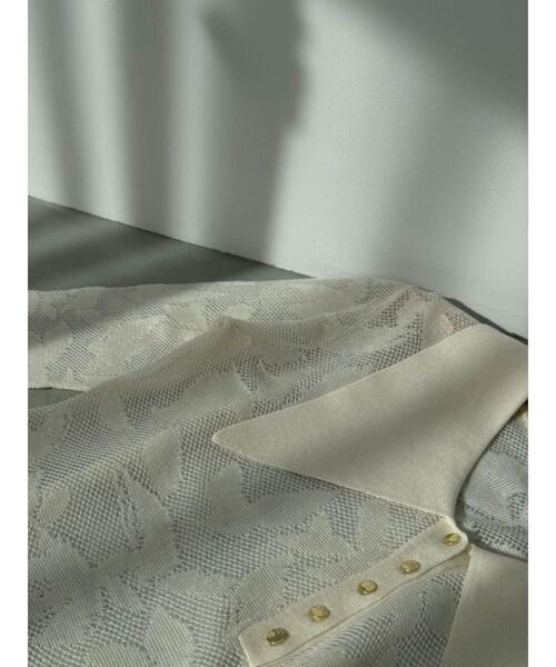 LAGUNAMOON(ラグナムーン)の「シアージャガードビッグカラーニットプルオーバー(ニット/セーター・レディース・ホワイト/ブラック/ライトグリーン・FREE)」の10枚目の写真