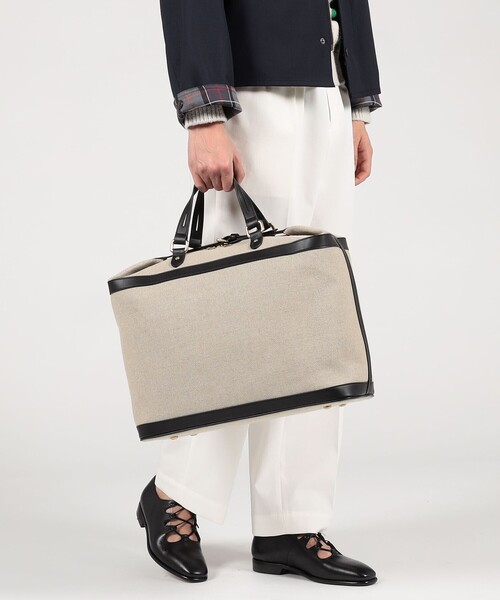 TOMORROWLAND （トゥモローランド）の「SegeN ファブリックコンビ クルーザーバッグ（トートバッグ・メンズ・ブラック/ライトベージュ・FREE）」の3枚目の写真