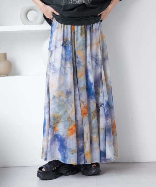 新品　JEANASIS ニュアンスプリントフレアスカート JEANASIS｜ニュアンスプリントフレアスカート | Rakuten Fashion