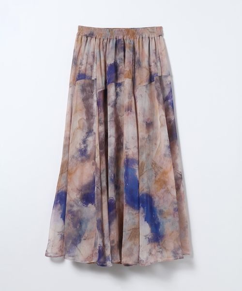 JEANASIS（ジーナシス）の「【選べる着丈】ニュアンスプリントフレアスカート/327246（スカート・レディース・ホワイト/グレー系その他/マルチ/ブラック/グリーン系その他/ブルー系その他/ブラック系その他/オレンジ系その他/ライトグレー系・SMALL/FREE）」の8枚目の写真