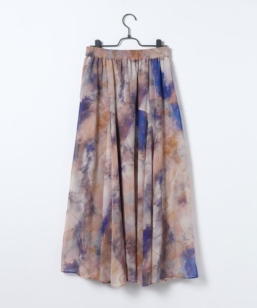 JEANASIS（ジーナシス）の「【選べる着丈】ニュアンスプリントフレアスカート/327246（スカート・レディース・ホワイト/グレー系その他/マルチ/ブラック/グリーン系その他/ブルー系その他/ブラック系その他/オレンジ系その他/ライトグレー系・SMALL/FREE）」の10枚目の写真