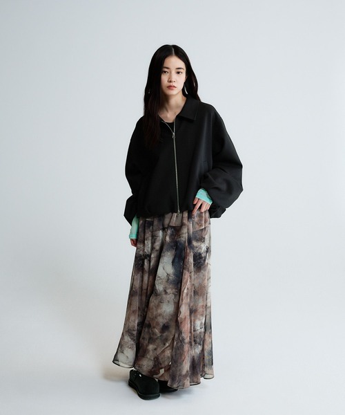 JEANASIS（ジーナシス）の「【選べる着丈】ニュアンスプリントフレアスカート/327246（スカート・レディース・ホワイト/グレー系その他/マルチ/ブラック/グリーン系その他/ブルー系その他/ブラック系その他/オレンジ系その他/ライトグレー系・SMALL/FREE）」の21枚目の写真