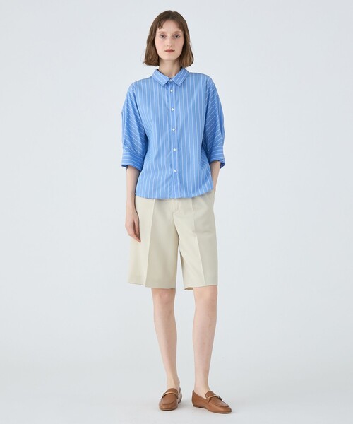 MACPHEE（マカフィー）の「コットンブロード ドルマンスリーブシャツ（シャツ/ブラウス・レディース・ライトグリーン/ホワイト/ブルー系その他・36）」の4枚目の写真