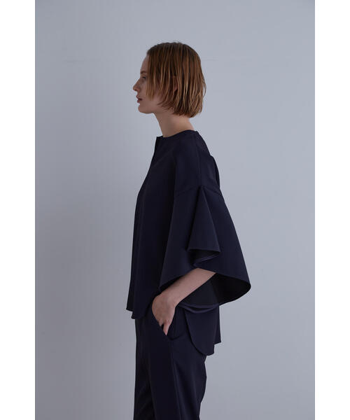 ルフィル【LE PHIL】2WAYツイルフレアブラウス 2WAYツイルフレア