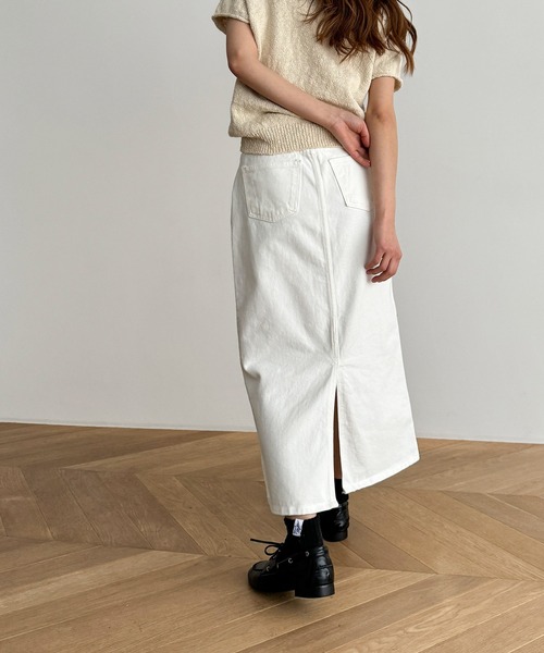 CANAL JEAN（キャナルジーン）の「El mar　ロングタイトスカート（スカート・レディース・ホワイト/ブラック・SMALL/MEDIUM）」の12枚目の写真