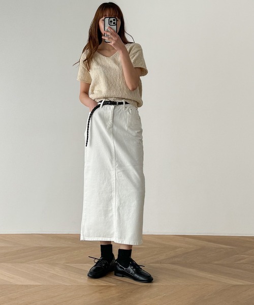 CANAL JEAN（キャナルジーン）の「El mar　ロングタイトスカート（スカート・レディース・ホワイト/ブラック・SMALL/MEDIUM）」の13枚目の写真