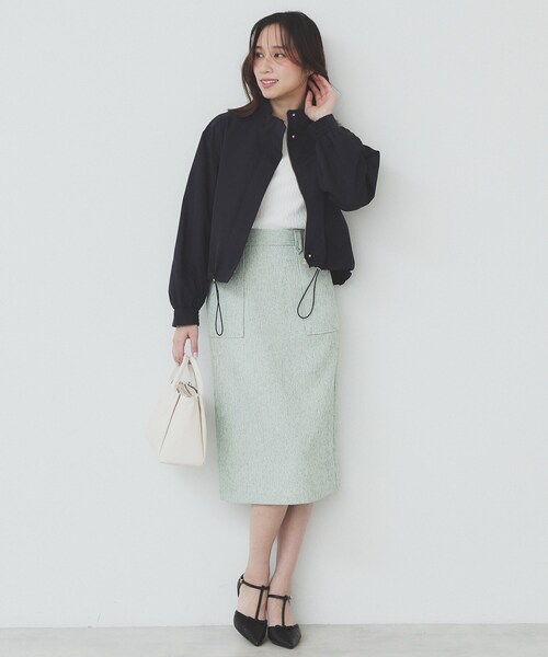 index（インデックス）の「撥水スタンドカラーショートブルゾン【洗濯機洗い可】（ブルゾン・レディース・ナチュラル/ネイビー・36/38/40/42）」の9枚目の写真