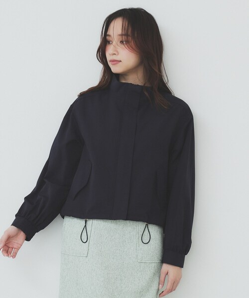 index（インデックス）の「撥水スタンドカラーショートブルゾン【洗濯機洗い可】（ブルゾン・レディース・ナチュラル/ネイビー・36/38/40/42）」の13枚目の写真