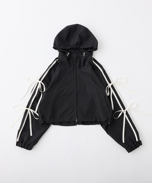 one after another NICE CLAUP（ワンアフターアナザーナイスクラップ）の「サイドラインリボンブルゾン（ブルゾン・レディース・ベージュ/ブラック/アイボリー・FREE）」の19枚目の写真
