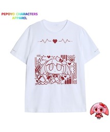 〈ぺぽよ きゃらくた~ず〉しんで・やんで Tシャツ ホワイト